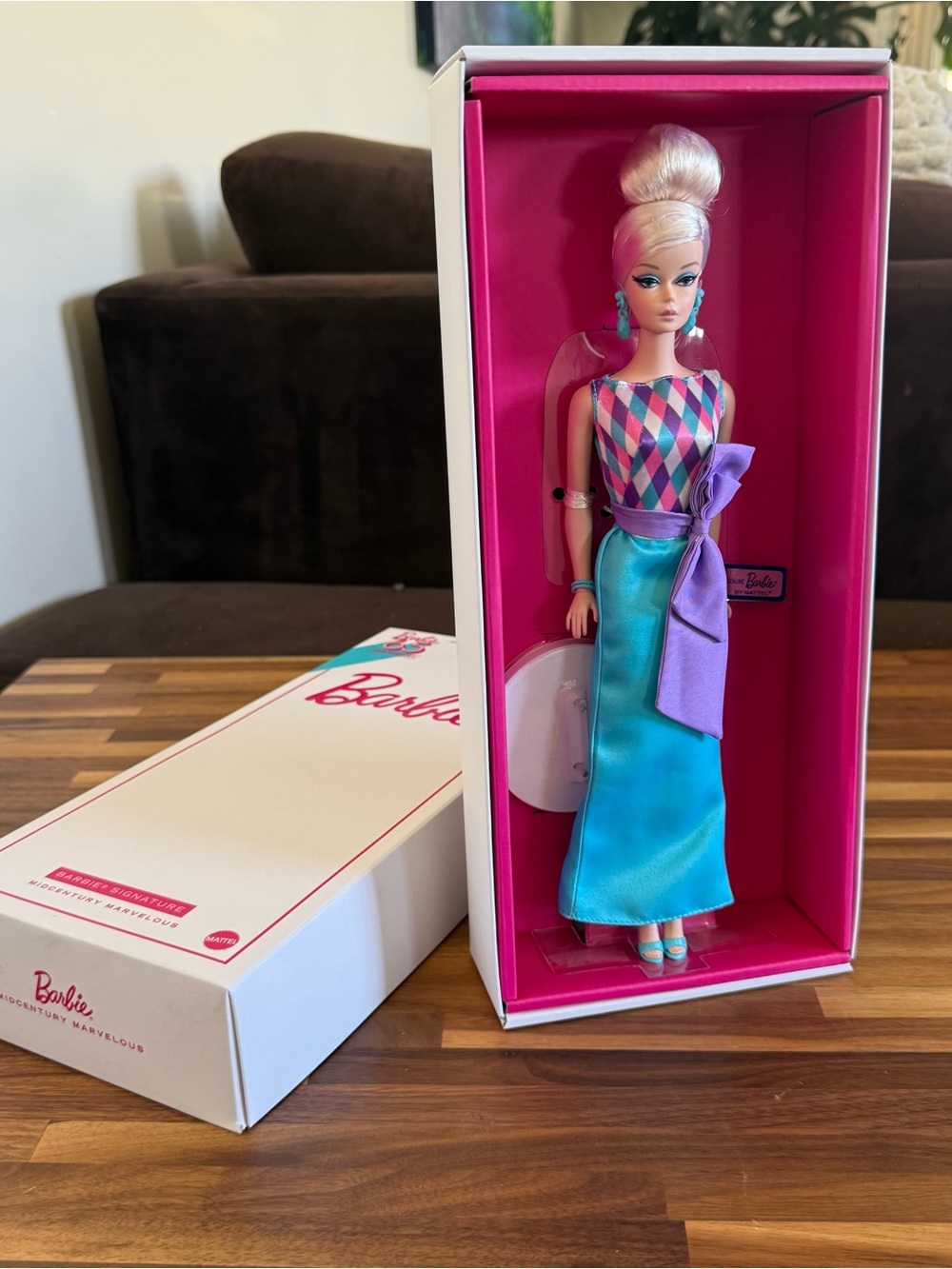 Barbie Pink, Turquoise & Purple Evening Gown Doll
